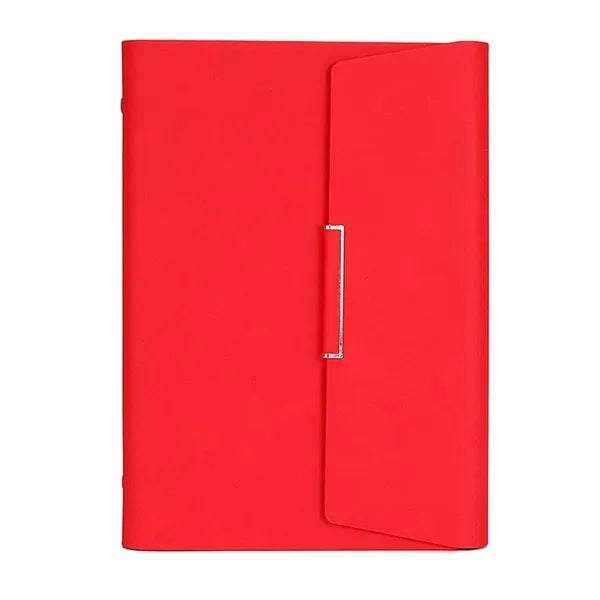 A5 PU Leather Loose Leaf Magnetic Notebook w/ Card Slots