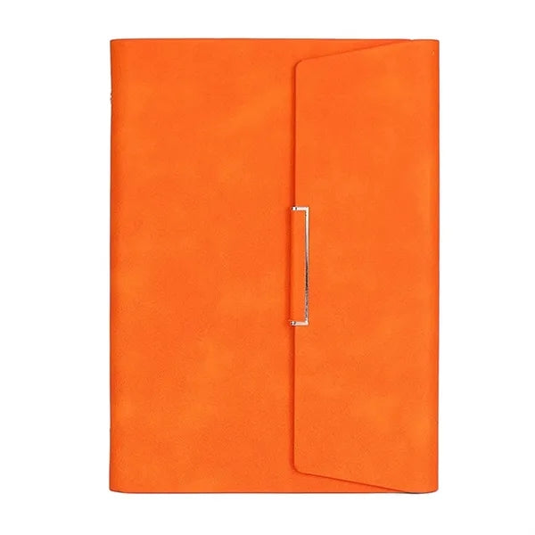 A5 PU Leather Loose Leaf Magnetic Notebook w/ Card Slots