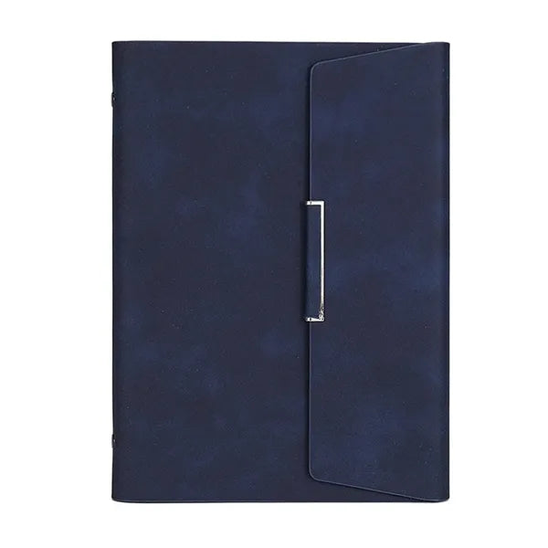 A5 PU Leather Loose Leaf Magnetic Notebook w/ Card Slots