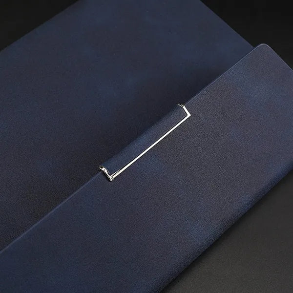 A5 PU Leather Loose Leaf Magnetic Notebook w/ Card Slots