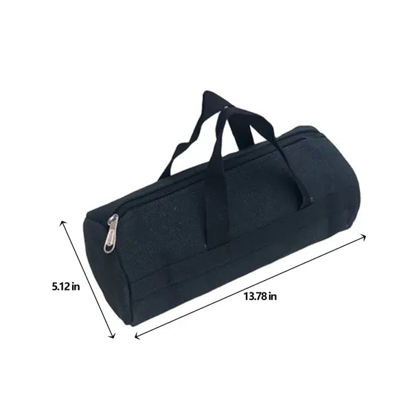 Extra Thick Canvas Round Zipper Grill Tool Storage Tote Bag
