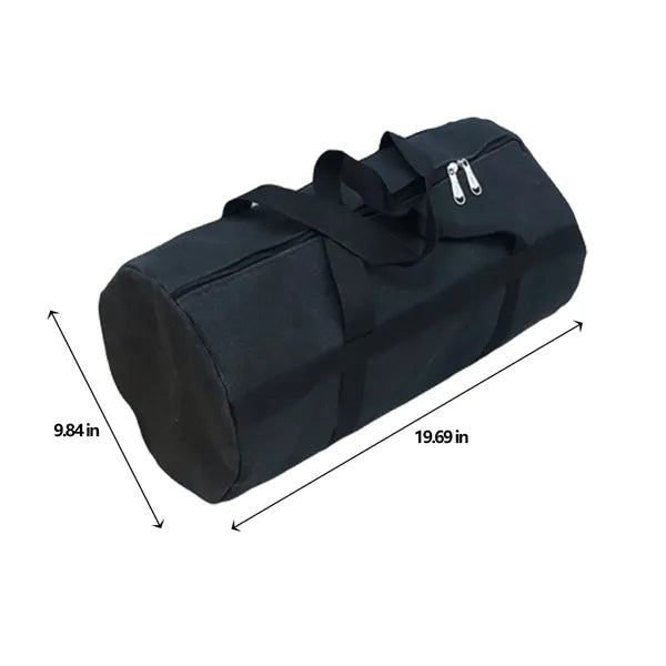 Extra Thick Canvas Round Zipper Grill Tool Storage Tote Bag