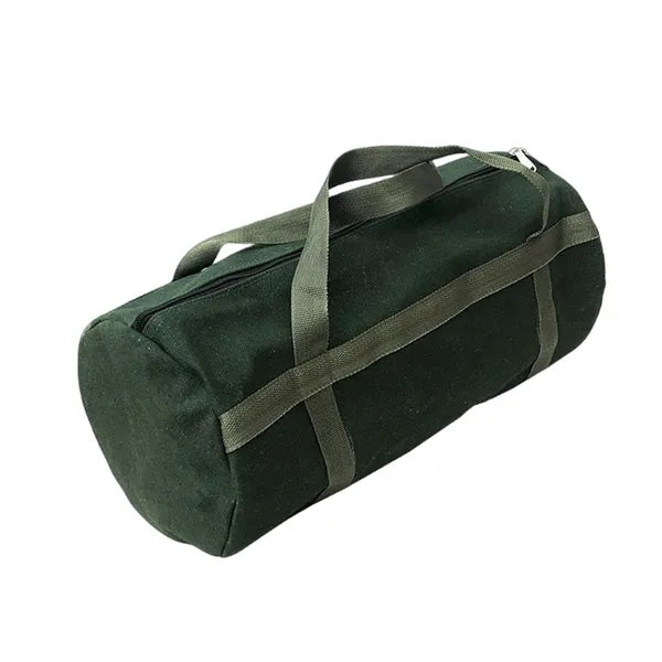 Extra Thick Canvas Round Zipper Grill Tool Storage Tote Bag
