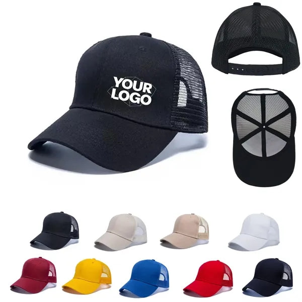 6 Panel Cotton Mesh Trucker Cap