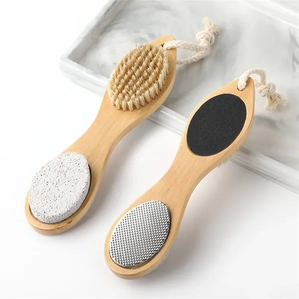 4-in-1 Engromic Wooden Exfoliating Foot Scrubber Brush
