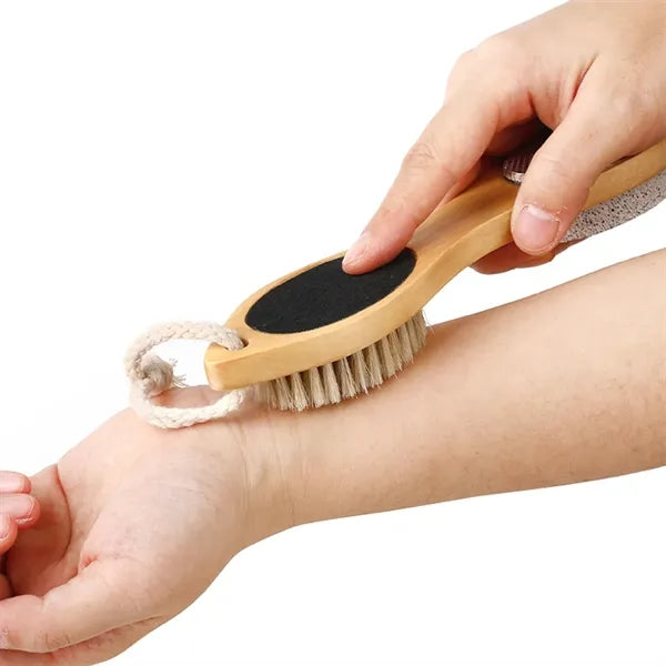 4-in-1 Engromic Wooden Exfoliating Foot Scrubber Brush