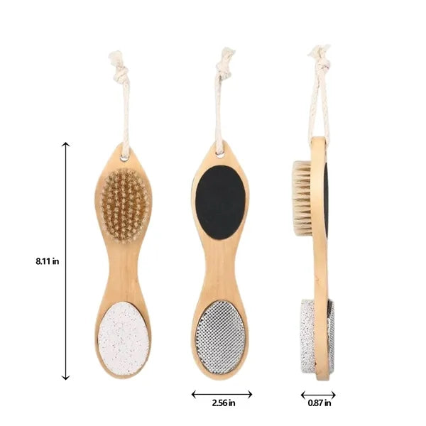 4-in-1 Engromic Wooden Exfoliating Foot Scrubber Brush