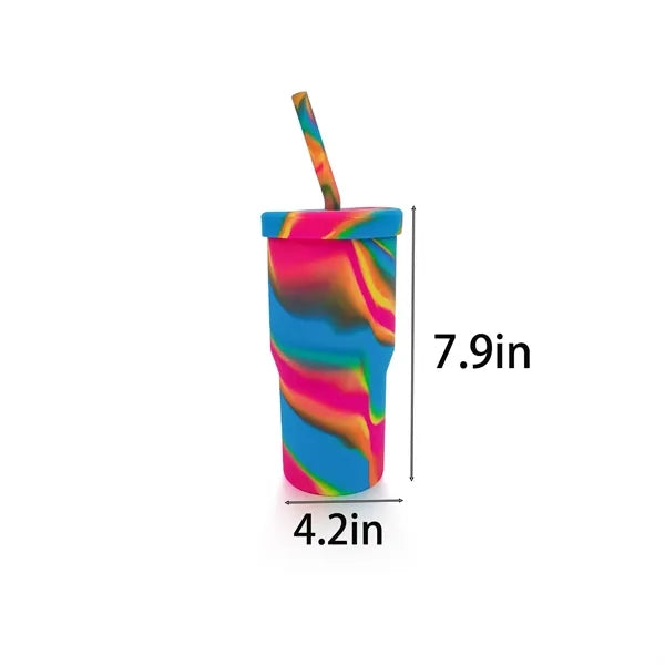 32 Oz Silicone Tumbler With Lid And Straw