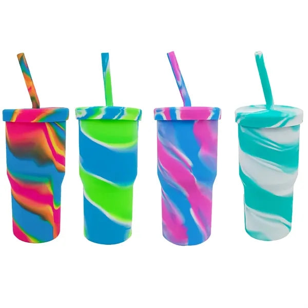 32 Oz Silicone Tumbler With Lid And Straw