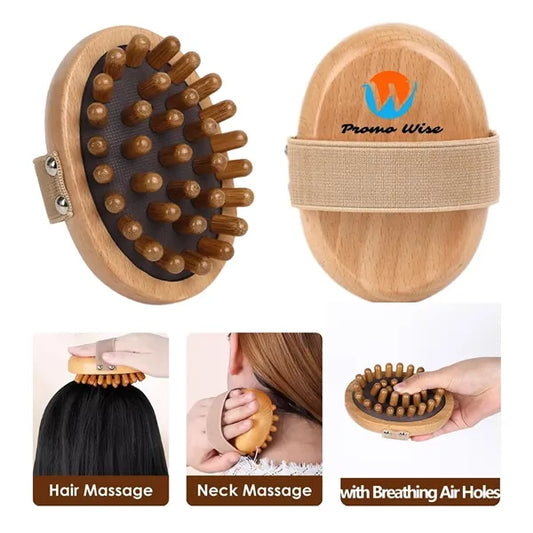 Anti-Static Beech Wood Airbag Meridian Massage Brush