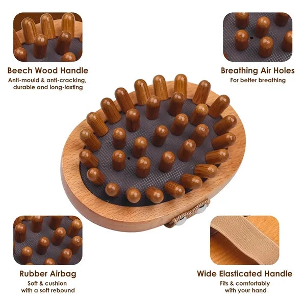 Anti-Static Beech Wood Airbag Meridian Massage Brush