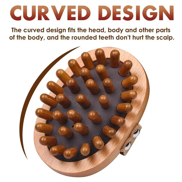 Anti-Static Beech Wood Airbag Meridian Massage Brush