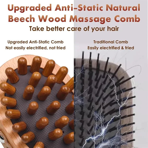 Anti-Static Beech Wood Airbag Meridian Massage Brush