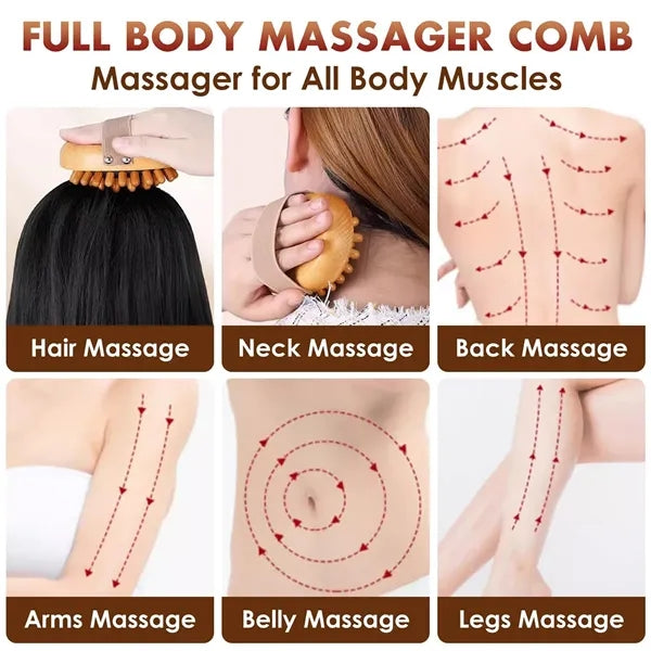 Anti-Static Beech Wood Airbag Meridian Massage Brush