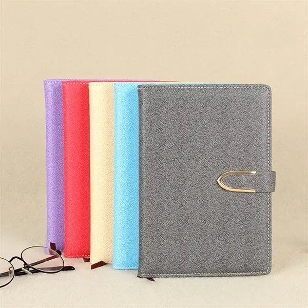 Pu Magnetic Buckle Notebook With Pen