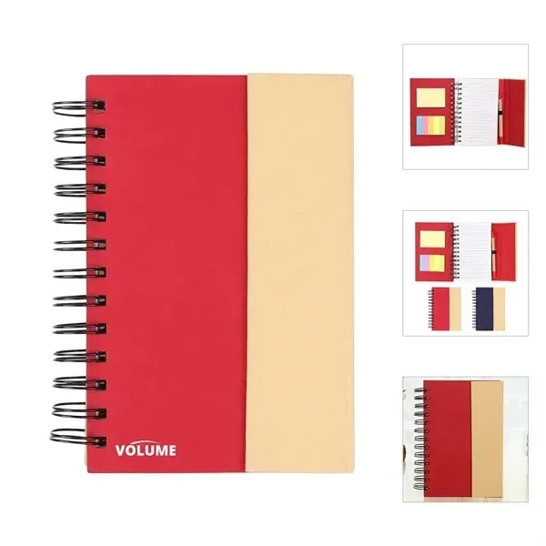 Spriral Notebook W/ Pen & Sticky Notes