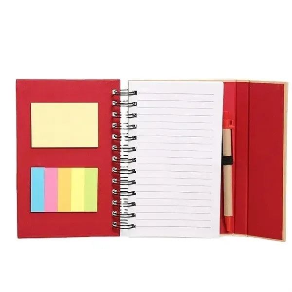 Spriral Notebook W/ Pen & Sticky Notes
