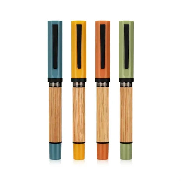 Natural Wood Barrel Refillable Fountain Pen