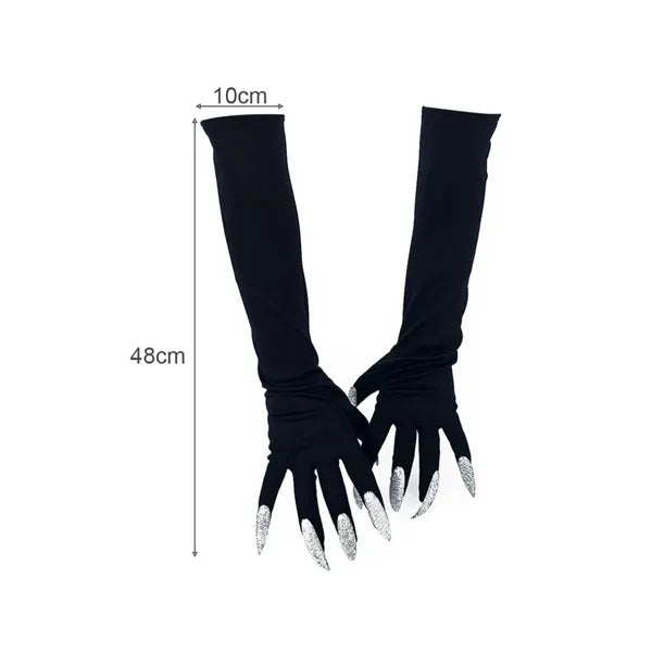 Novelty Long Costume Gloves with Claws for Halloween