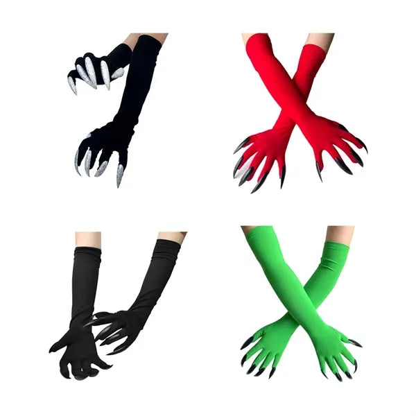 Novelty Long Costume Gloves with Claws for Halloween