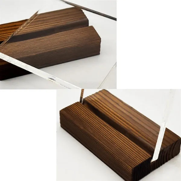 Acrylic Desk Name Plate with Wooden Base Office Gift