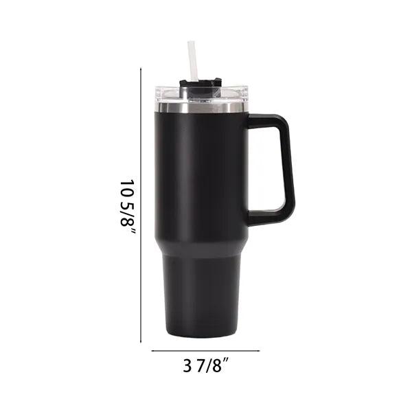 40 Oz. Vacuum Stainless Steel Tumbler with Handle & Straw