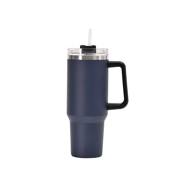 40 Oz. Vacuum Stainless Steel Tumbler with Handle & Straw