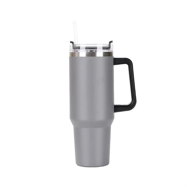 40 Oz. Vacuum Stainless Steel Tumbler with Handle & Straw