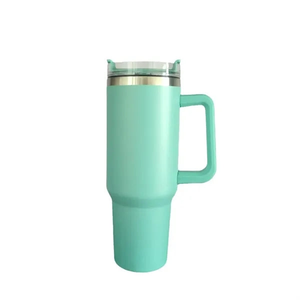 40 Oz. Vacuum Stainless Steel Tumbler with Handle & Straw