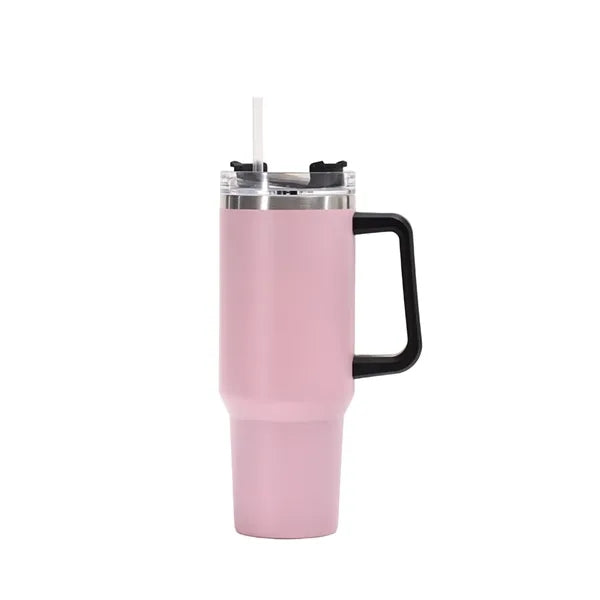 40 Oz. Vacuum Stainless Steel Tumbler with Handle & Straw