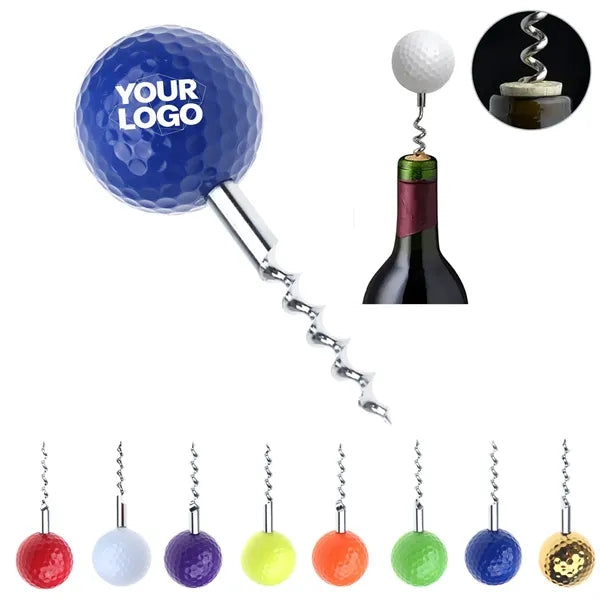 Golf Ball Corkscrew Wine Bottle Opener