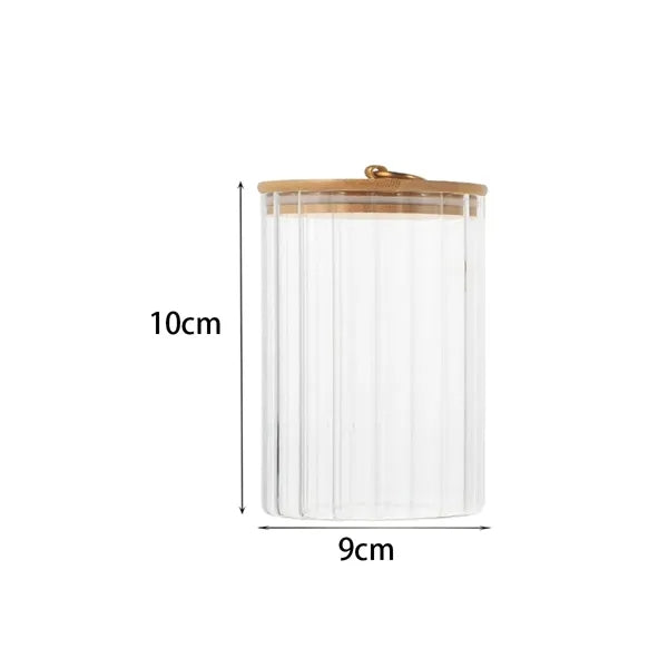 Airtight Glass Storage Canister with Bamboo Lid