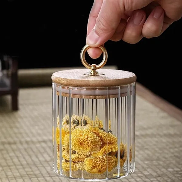 Airtight Glass Storage Canister with Bamboo Lid