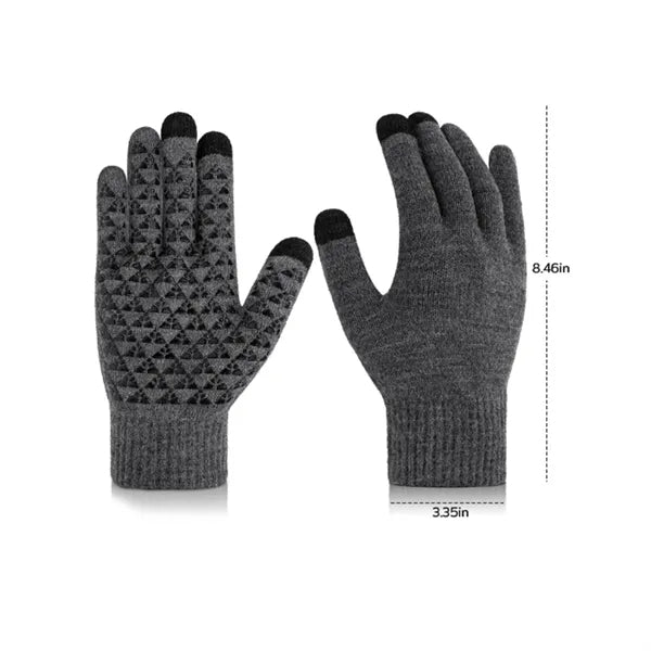 Knit Touchscreen Gloves with Anti-Slip Grip for Winter Tech