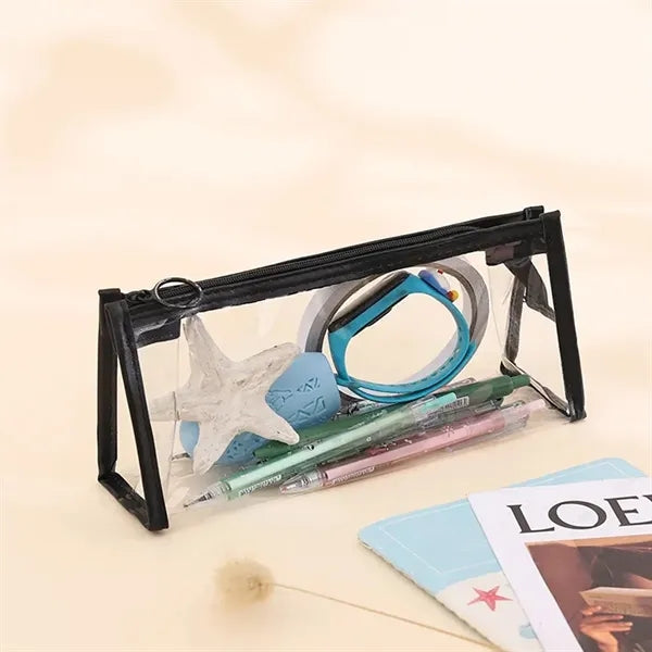 Large Capacity Clear PVC Pencil Case with Zipper