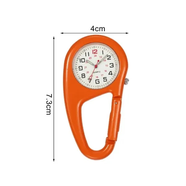 Portable Carabiner Clip Quartz Watch with Luminous Dial