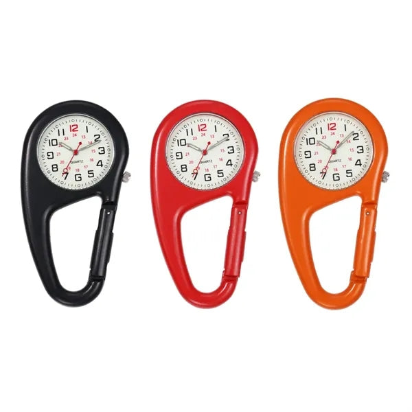 Portable Carabiner Clip Quartz Watch with Luminous Dial