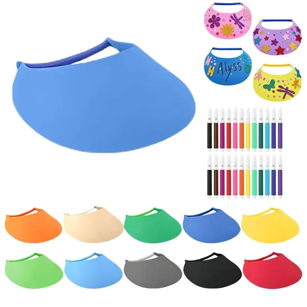Beach Party Foam Visors With Coil And Colored Pens