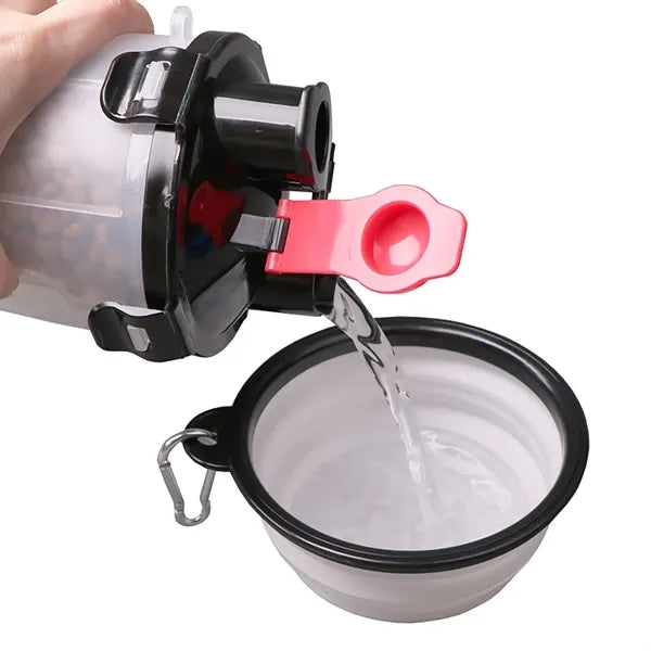 Pet Water And Food Cup With Collapsible Bowl