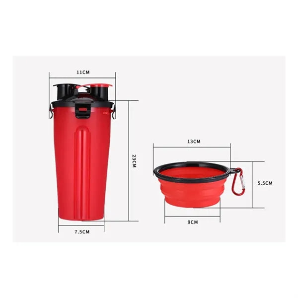 Pet Water And Food Cup With Collapsible Bowl