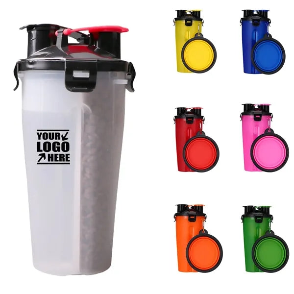 Pet Water And Food Cup With Collapsible Bowl