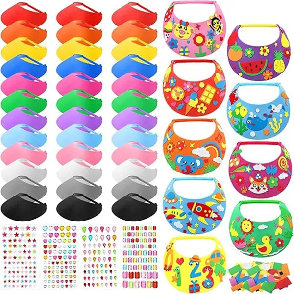 Beach Party Foam Visors With Coil And Colored Pens