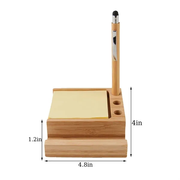 Bamboo Desk Organizer Phone Stand Pen Holder