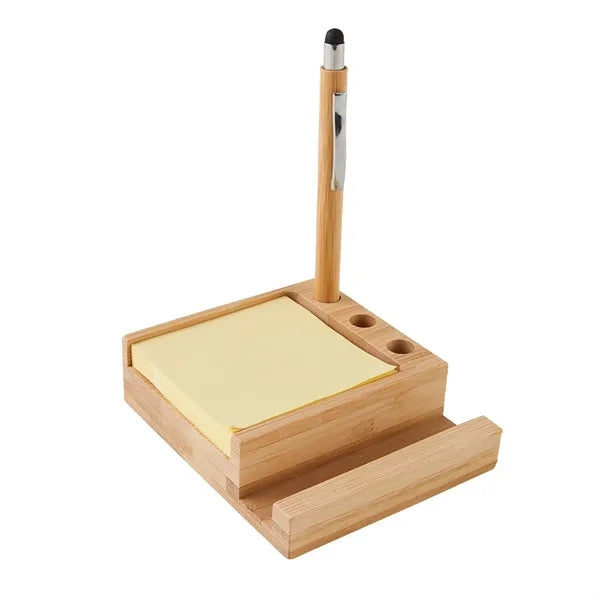 Bamboo Desk Organizer Phone Stand Pen Holder