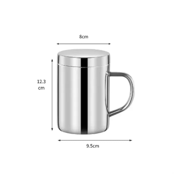 12Oz. Insulated Stainless Steel Mug with Handle and Lid