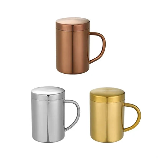 12Oz. Insulated Stainless Steel Mug with Handle and Lid