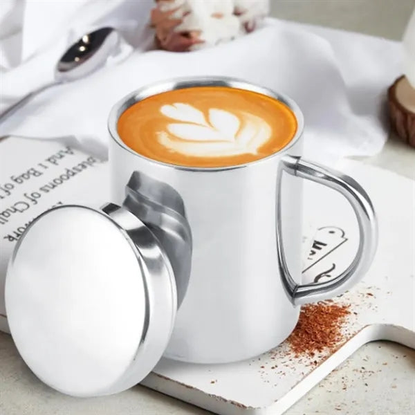 12Oz. Insulated Stainless Steel Mug with Handle and Lid