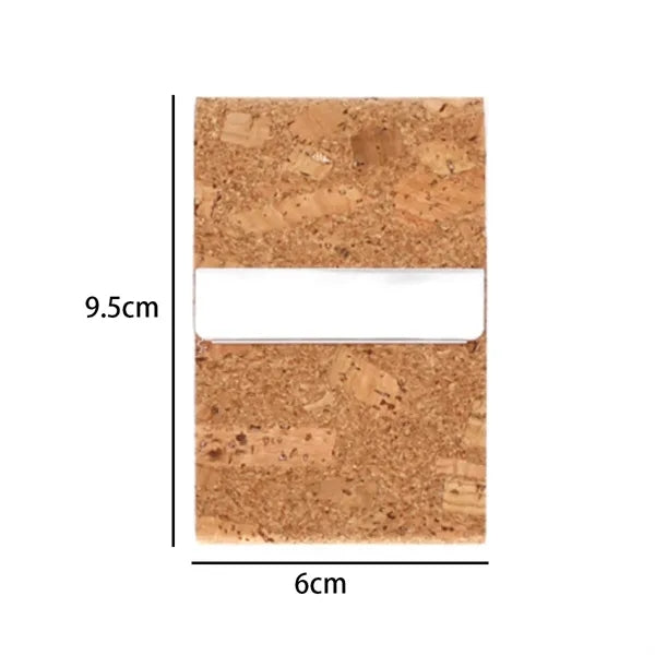 Cork Business Card Holder with Metal Clip