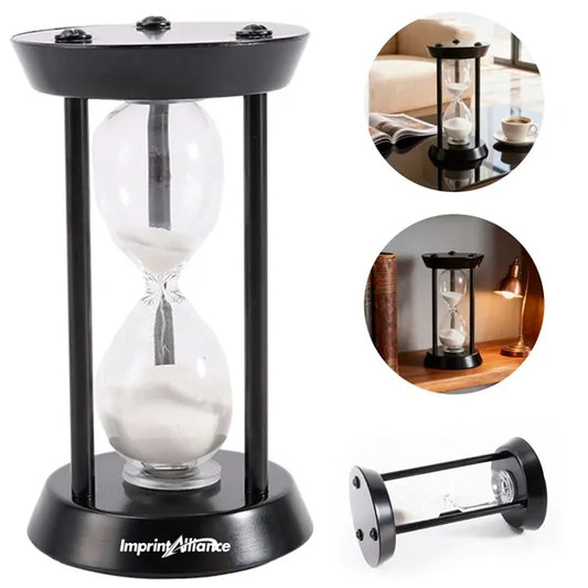 Glass Hourglass Timer with Metal Frame