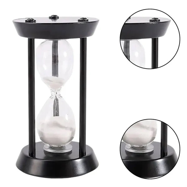 Glass Hourglass Timer with Metal Frame